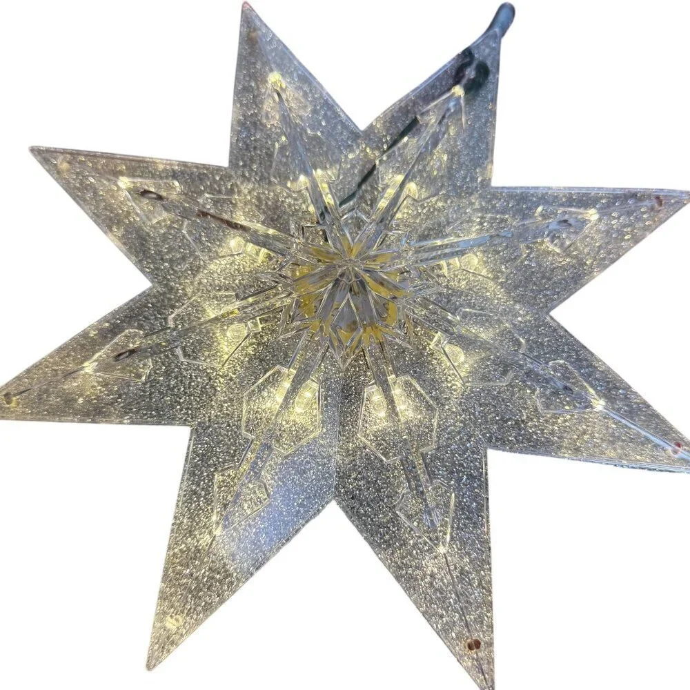 KURT ADLER Star Tree Topper Light Up Christmas Decor 8